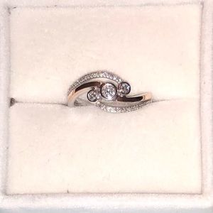 NEW .52ct Natural 10k Rose Gold & 925 Diamond Ring